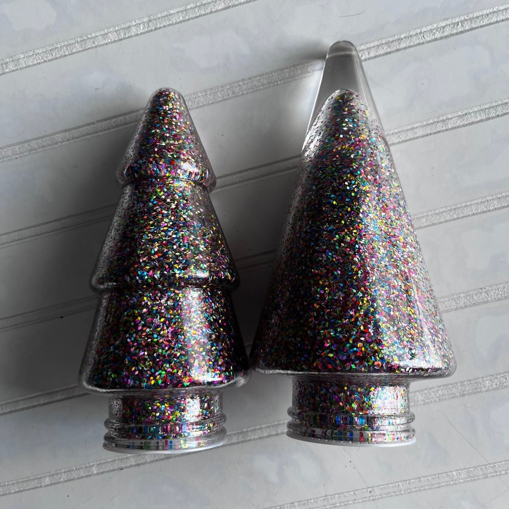Target Bullseye Playground Christmas Glitter Filled Light Up Glass Tree Set Of 2